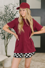 Load image into Gallery viewer, Rest Assured Basic Relaxed Tee in Cabernet
