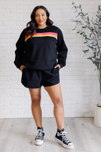 Load image into Gallery viewer, Retro Rainbow Shorts Set in Black
