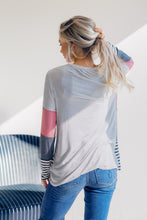 Load image into Gallery viewer, Rose Smoke Striped Knit Top
