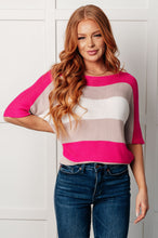 Load image into Gallery viewer, Rows Of Rose Short Sleeve Knit Top
