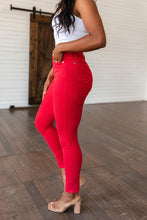 Load image into Gallery viewer, Ruby High Rise Control Top Garment Dyed Skinny Jeans in Red by Judy Blue
