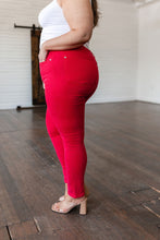 Load image into Gallery viewer, Ruby High Rise Control Top Garment Dyed Skinny Jeans in Red by Judy Blue
