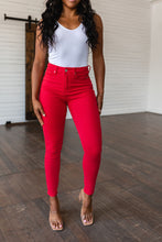 Load image into Gallery viewer, Ruby High Rise Control Top Garment Dyed Skinny Jeans in Red by Judy Blue
