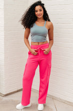 Load image into Gallery viewer, Run, Don&#39;t Walk Cargo Sweatpants in Flamingo Pink
