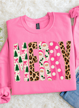 Load image into Gallery viewer, Leopard Merry Graphic Tee &amp; Sweatshirt (2 color options)

