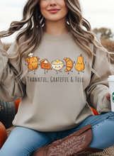 Load image into Gallery viewer, Thankful, Grateful &amp; Full Graphic Tee &amp; Sweatshirt (2 color options)
