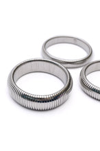 Load image into Gallery viewer, Sassy but Classy Ribbed Bangles in Silver Set of 3
