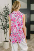 Load image into Gallery viewer, Sea Spray Collared Sleeveless Top in Falling Floral
