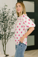 Load image into Gallery viewer, Shopping Spree Notched Neck Puff Sleeve Blouse
