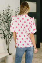Load image into Gallery viewer, Shopping Spree Notched Neck Puff Sleeve Blouse
