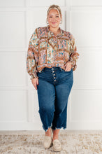 Load image into Gallery viewer, Show and Tell Mixed Print Peasant Blouse
