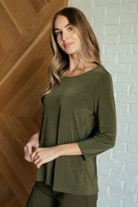 Signature Classic Round Neck Top in Olive