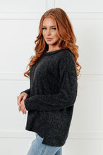 Load image into Gallery viewer, Simple Silhouette Brushed Hacci Sweater in Black
