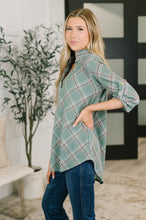 Load image into Gallery viewer, So It Goes Split Neck Plaid Top
