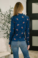 Load image into Gallery viewer, Something in the Air Lettuce Hem Longsleeve Top in Navy

