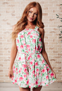 Soul Tied Floral Dress in Pink