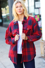 Load image into Gallery viewer, Mountain Views Red Cotton Flannel Plaid Square Hem Pocketed Jacket
