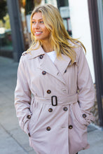 Load image into Gallery viewer, Put Together Taupe Double Breasted Lined Trench Coat
