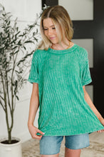 Load image into Gallery viewer, Sunday's Bestie Mineral Wash Top in Kelly Green

