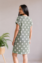 Load image into Gallery viewer, Sweet Sage Polka Dot Dress
