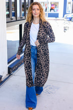 Load image into Gallery viewer, Boldly You Dark Taupe Animal Print Open Duster Cardigan
