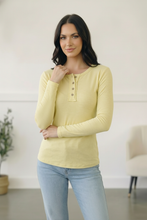 Load image into Gallery viewer, Lemon Gum Drop Lounge Henley
