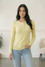 Load image into Gallery viewer, Lemon Gum Drop Lounge Henley
