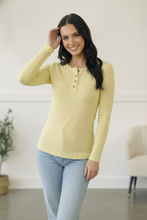 Load image into Gallery viewer, Lemon Gum Drop Lounge Henley
