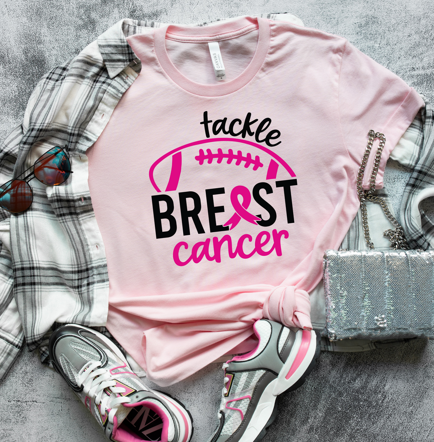 Tackle Breast Cancer Graphic T-Shirt