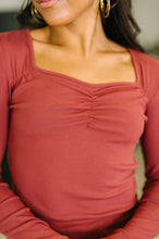 Load image into Gallery viewer, The Girls are Back in Town Long Sleeve Top in Burgundy
