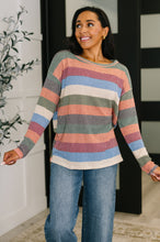 Load image into Gallery viewer, To Be Determined Drop Shoulder Top in Rust, Olive and Blue

