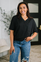 Load image into Gallery viewer, Together We're Unlimited Basic V-Neck Tee in Black
