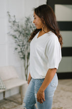 Load image into Gallery viewer, Together We're Unlimited Basic V-Neck Tee in Ivory
