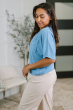 Load image into Gallery viewer, Together We're Unlimited Basic V-Neck Tee in Ocean Blue

