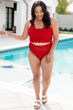 Load image into Gallery viewer, Tonga Scalloped High Waisted Swim Bottoms
