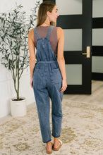 Load image into Gallery viewer, Too Cute to Compute Waist Tie Overalls in Dark Blue
