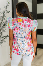 Load image into Gallery viewer, Too Fab to Care Ruffled High Neck Floral Blouse

