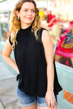 Load image into Gallery viewer, Sweet New Days Smocked Neck Pleated Sleeveless Top in Black
