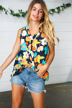 Load image into Gallery viewer, Cheerful Company Floral Banded V Neck Sleeveless Top
