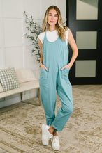 Load image into Gallery viewer, Totally Me Spaghetti Strap Jumpsuit Dusty Teal
