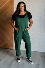 Load image into Gallery viewer, Totally Me Spaghetti Strap Jumpsuit in Dark Green
