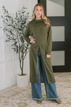 Load image into Gallery viewer, Travel City Scape Turtle Neck Tunic in Olive
