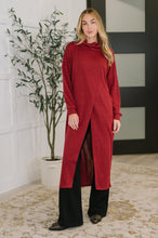 Load image into Gallery viewer, Travel City Scape Turtle Neck Tunic in Wine
