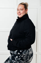 Load image into Gallery viewer, Under Her Spell Half Zip Pullover in Black
