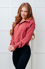 Load image into Gallery viewer, Under Her Spell Half Zip Pullover in Mauve
