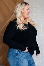 Load image into Gallery viewer, V-Neck Front Seam Sweater in Black
