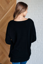 Load image into Gallery viewer, V-Neck Front Seam Sweater in Black
