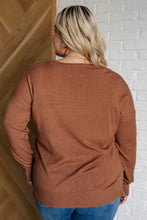 Load image into Gallery viewer, V-Neck Front Seam Sweater in Deep Camel
