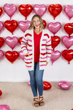 Load image into Gallery viewer, Valentine&#39;s Stripe Cardigan
