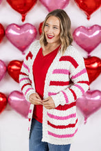 Load image into Gallery viewer, Valentine&#39;s Stripe Cardigan
